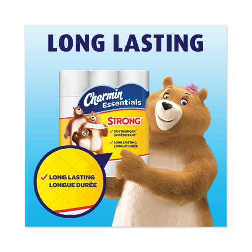 Essentials Strong Bathroom Tissue, Septic Safe, Individually Wrapped Rolls, 1-ply, White, 451/roll, 36 Rolls/carton