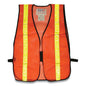 Hook And Loop Safety Vest, One Size Fits Most, Hi-viz Orange With Yellow Prismatic Tape