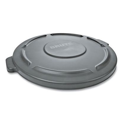 Brute Self-draining Flat Top Lid, For 32 Gal Round Brute Containers, 22.25" Diameter, Gray