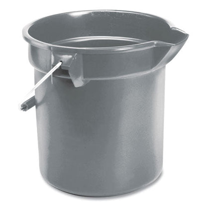 10 Quart Plastic Utility Pail, Plastic, Gray, 10.5" Dia