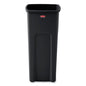 Untouchable Square Waste Receptacle, 23 Gal, Plastic, Black