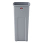 Untouchable Square Waste Receptacle, 23 Gal, Plastic, Gray