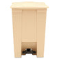 Indoor Utility Step-on Waste Container, 12 Gal, Plastic, Beige