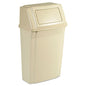 Slim Jim Wall-mounted Container, 15 Gal, Plastic, Beige