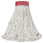 Web Foot Wet Mop Head, Shrinkless, Cotton/synthetic, White, Large, 6/carton