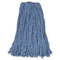 Cotton/synthetic Cut-end Blend Mop Head, 24 Oz, 1" Band, Blue, 12/carton