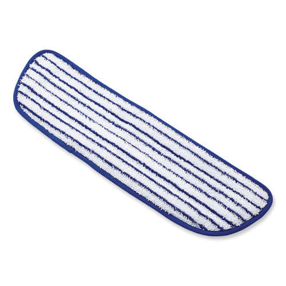 Microfiber Finish Pad, 18 X 5.5, Blue/white, 6/box