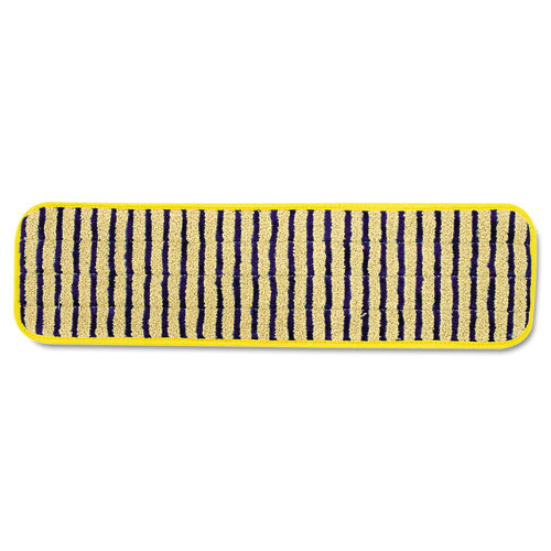 Microfiber Scrubber Pad, Vertical Polyprolene Stripes, 18", Yellow, 6/carton