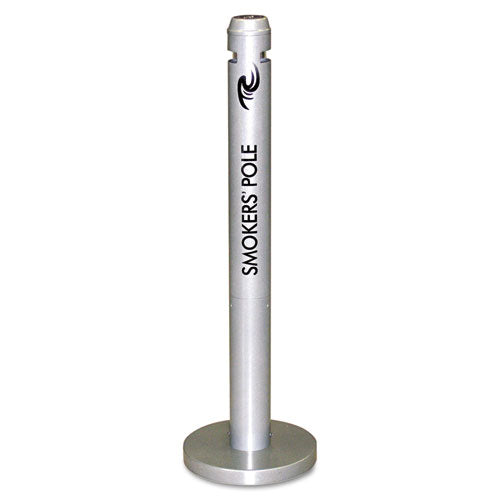 Smoker's Pole, Round, Steel, 0.9 Gal, 4 Dia X 41h, Silver