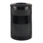 Classics Perforated Open Top Receptacle, 51 Gal, Steel, Black
