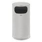 European And Metallic Series Waste Receptacle With Large Side Opening, 12 Gal, Steel, Satin Stainless