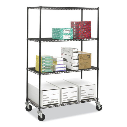 Caster Kit For Safco Task Master Industrial Shelving Units, Black, 4/set (2 Locking), Ships In 1-3 Business Days
