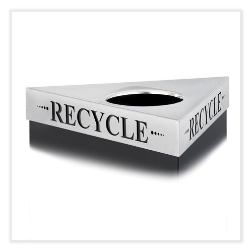 Trifecta Waste Receptacle Lid. Laser Cut "recycle" Inscription, 20w X 20d X 3h, Stainless Steel, Ships In 1-3 Business Days