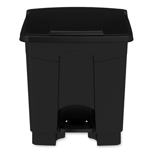 Plastic Step-on Receptacle, 20 Gal, Metal, Black, Ships In 1-3 Business Days