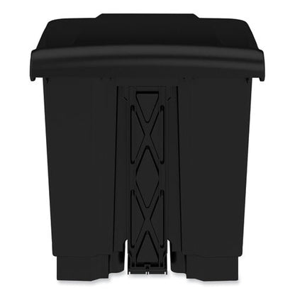 Plastic Step-on Receptacle, 20 Gal, Metal, Black, Ships In 1-3 Business Days