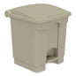 Plastic Step-on Receptacle, 20 Gal, Metal, Tan, Ships In 1-3 Business Days