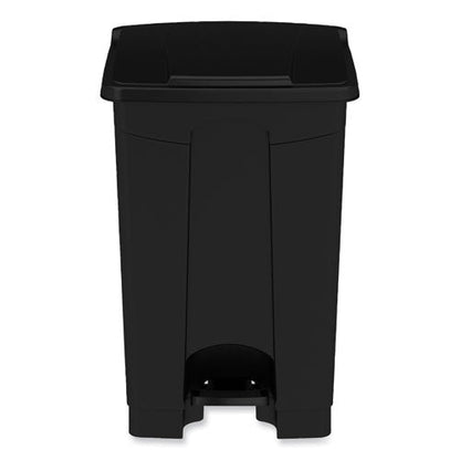 Plastic Step-on Receptacle, 12 Gal, Plastic, Black, Ships In 1-3 Business Days