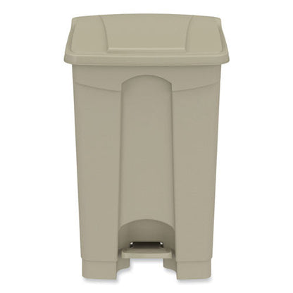 Plastic Step-on Receptacle, 12 Gal, Plastic, Tan, Ships In 1-3 Business Days