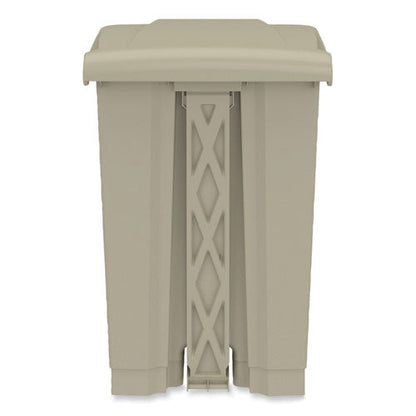 Plastic Step-on Receptacle, 12 Gal, Plastic, Tan, Ships In 1-3 Business Days