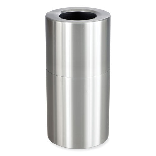 Single Recycling Receptacle, 20 Gal, Steel, Brushed Aluminum, Ships In 1-3 Business Days