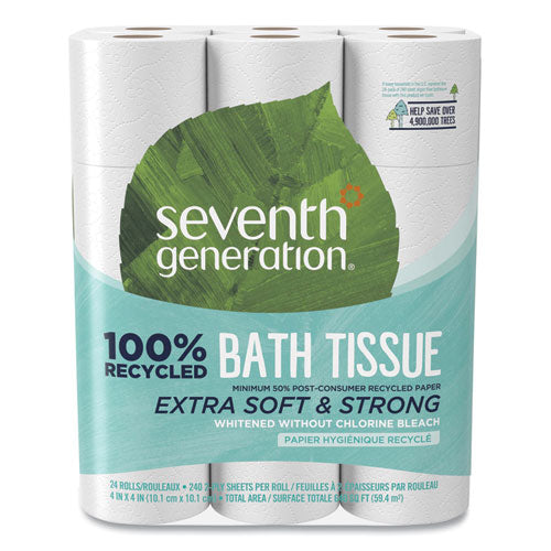 100% Recycled Bathroom Tissue, Septic Safe, 2-ply, White, 240 Sheets/roll, 24/pack, 2 Packs/carton