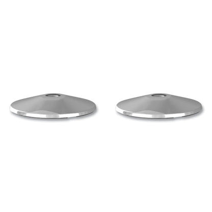Adjusta-tape Crowd Control Stanchion Base Only, Polished Aluminum, 14" Diameter, Silver, 2/box