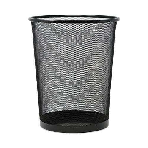 Mesh Wastebasket, 18 Qt, Steel Mesh, Black