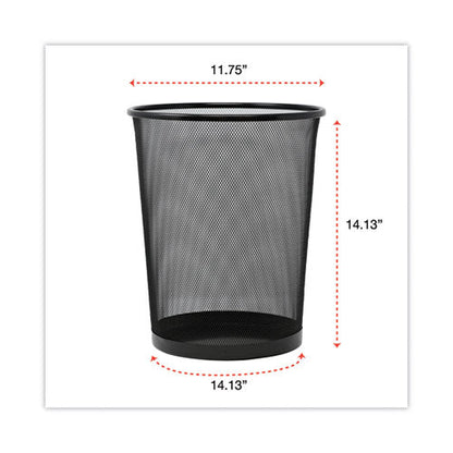 Mesh Wastebasket, 18 Qt, Steel Mesh, Black