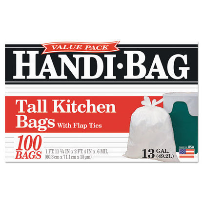 Super Value Pack, 13 Gal, 0.6 Mil, 23.75" X 28", White, 100 Bags/box, 6 Boxes/carton
