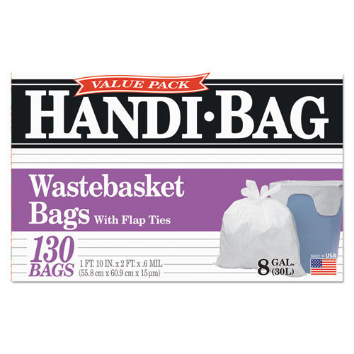 Super Value Pack, 8 Gal, 0.6 Mil, 22" X 24", White, 130/box