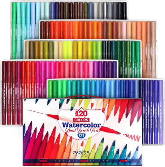 Watercolor Dual Brush Pens 120 Pieces Set