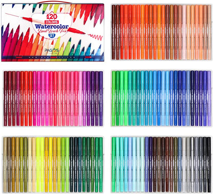 Watercolor Dual Brush Pens 120 Pieces Set