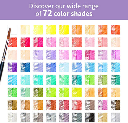Watercolor Pencils 72 Pieces Set